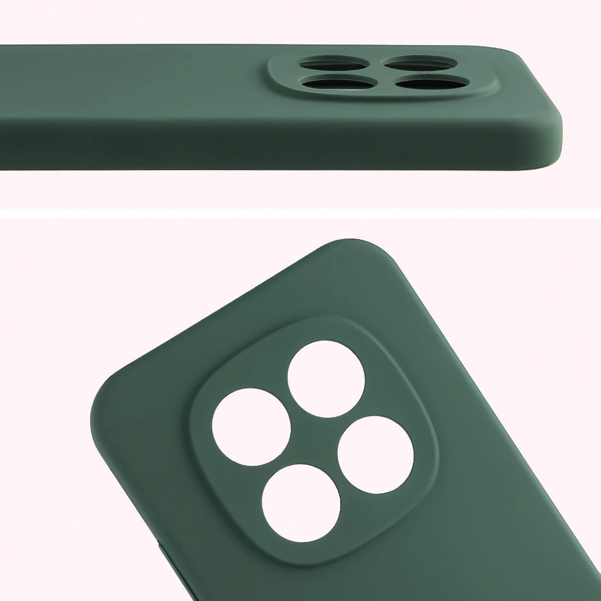 Zbliżenie na wycięcia na obiektywy w etui Bizon Soft Case do Xiaomi Redmi Note 15 Pro 5G