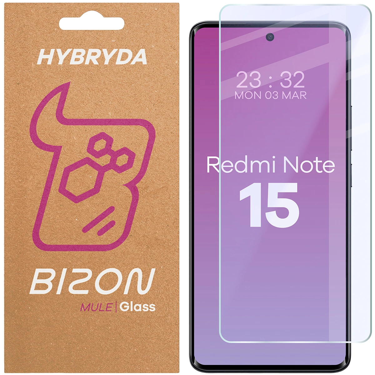 Szkło hybrydowe na ekran Bizon Hybrid Mule do Xiaomi Redmi Note 15 4G / 5G