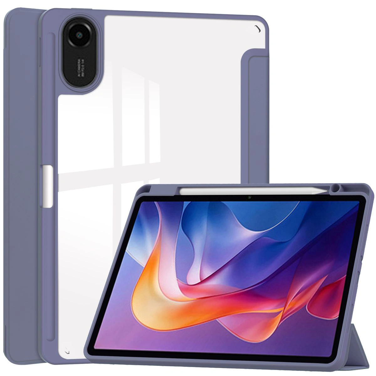 Dedykowany slot na rysik w etui Bizon Tab Case Clear Matt do Xiaomi Redmi Pad 2