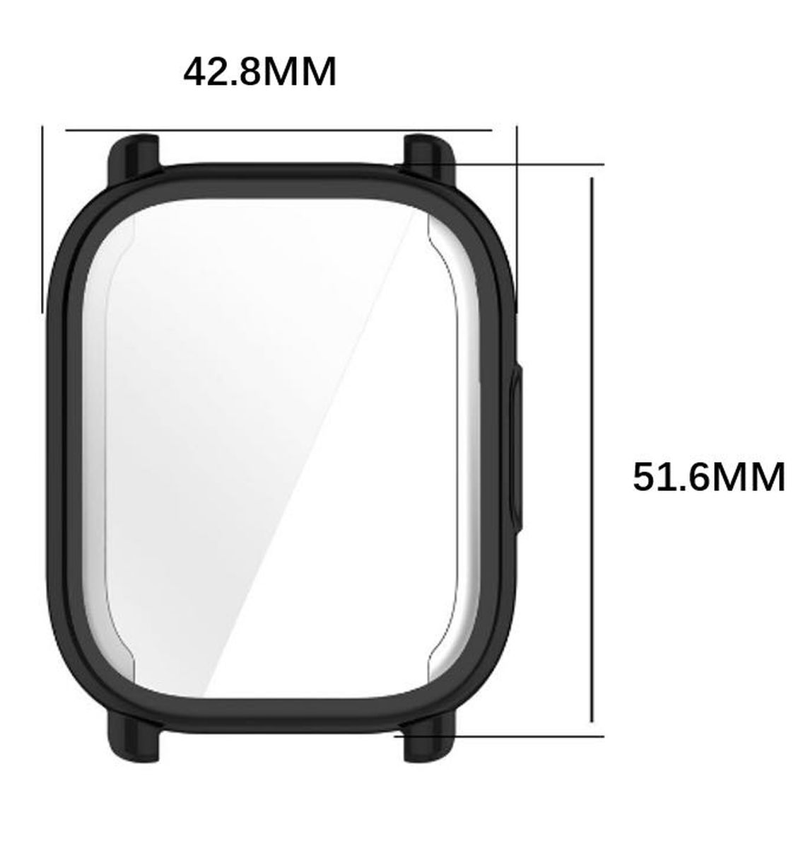 Wymiary obudowy Bizon Case Watch Felipe dla Xiaomi Redmi Watch 5 Active