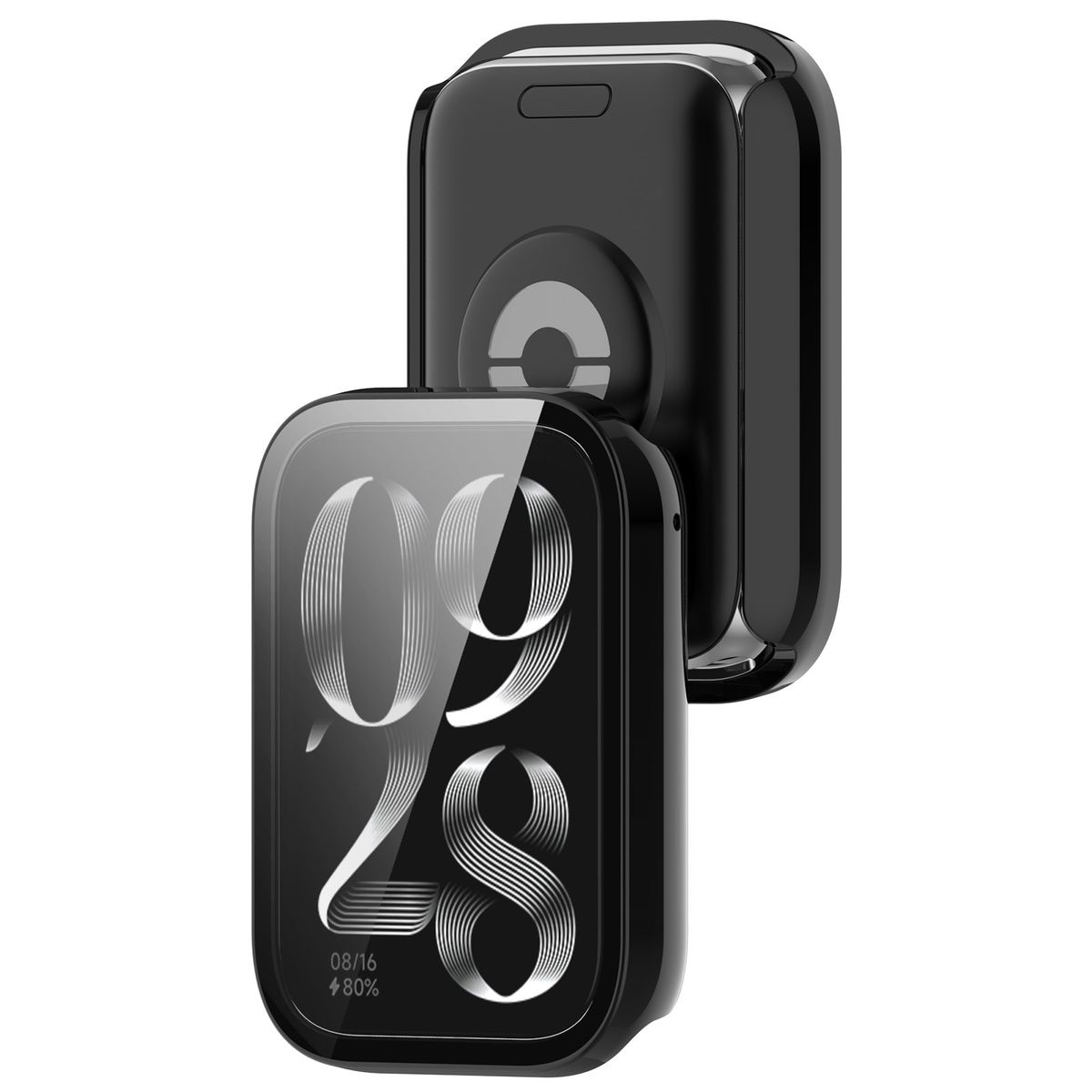 Etui ze szkłem do zegarka Bizon Case Watch Adamo do Xiaomi Mi Smart Band 9 Pro, czarne
