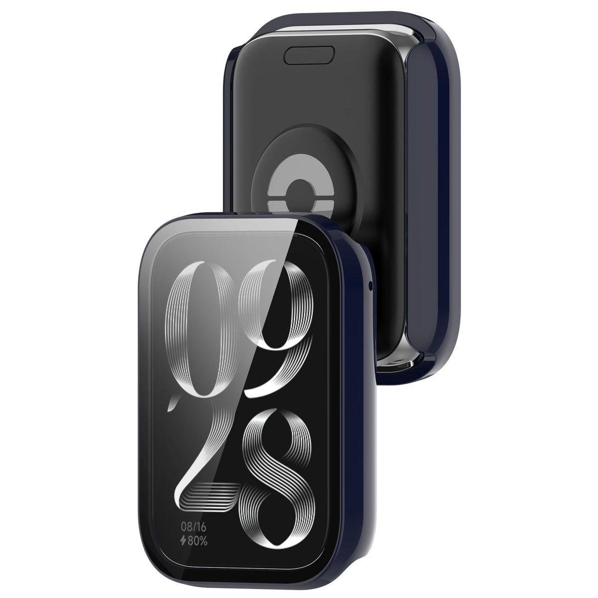 Etui ze szkłem do zegarka Bizon Case Watch Adamo do Xiaomi Mi Smart Band 9 Pro, niebieskie