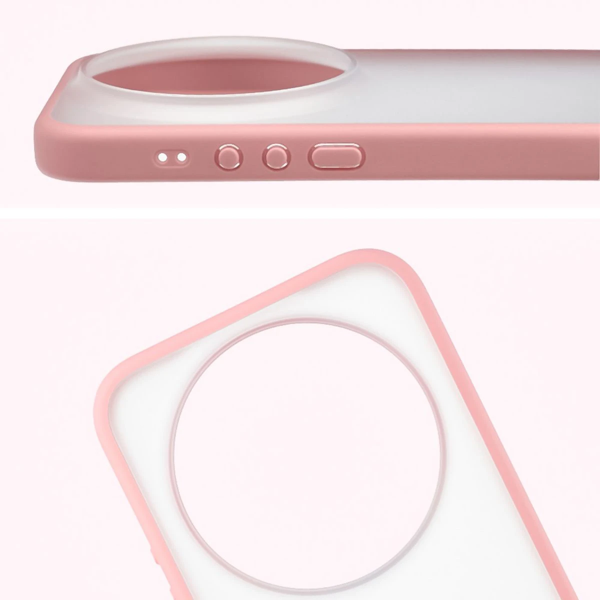 Pełne wycięcie i podwyższone krawędzie aparatu w etui Bizon Case Angelo do Xiaomi 17 Ultra