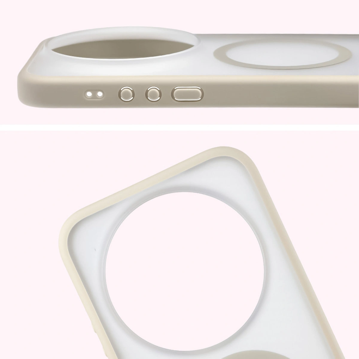 Pełne wycięcie i podwyższone krawędzie aparatu w etui Bizon Case MatteO do Xiaomi 17 Ultra