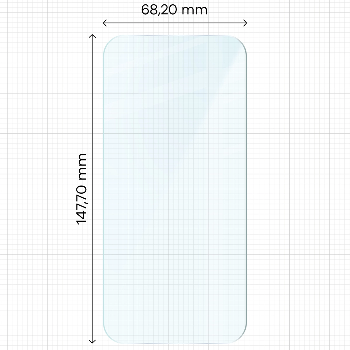 Miarka z wymiarami szkła hartowanego Bizon Glass Clear do Xiaomi 17