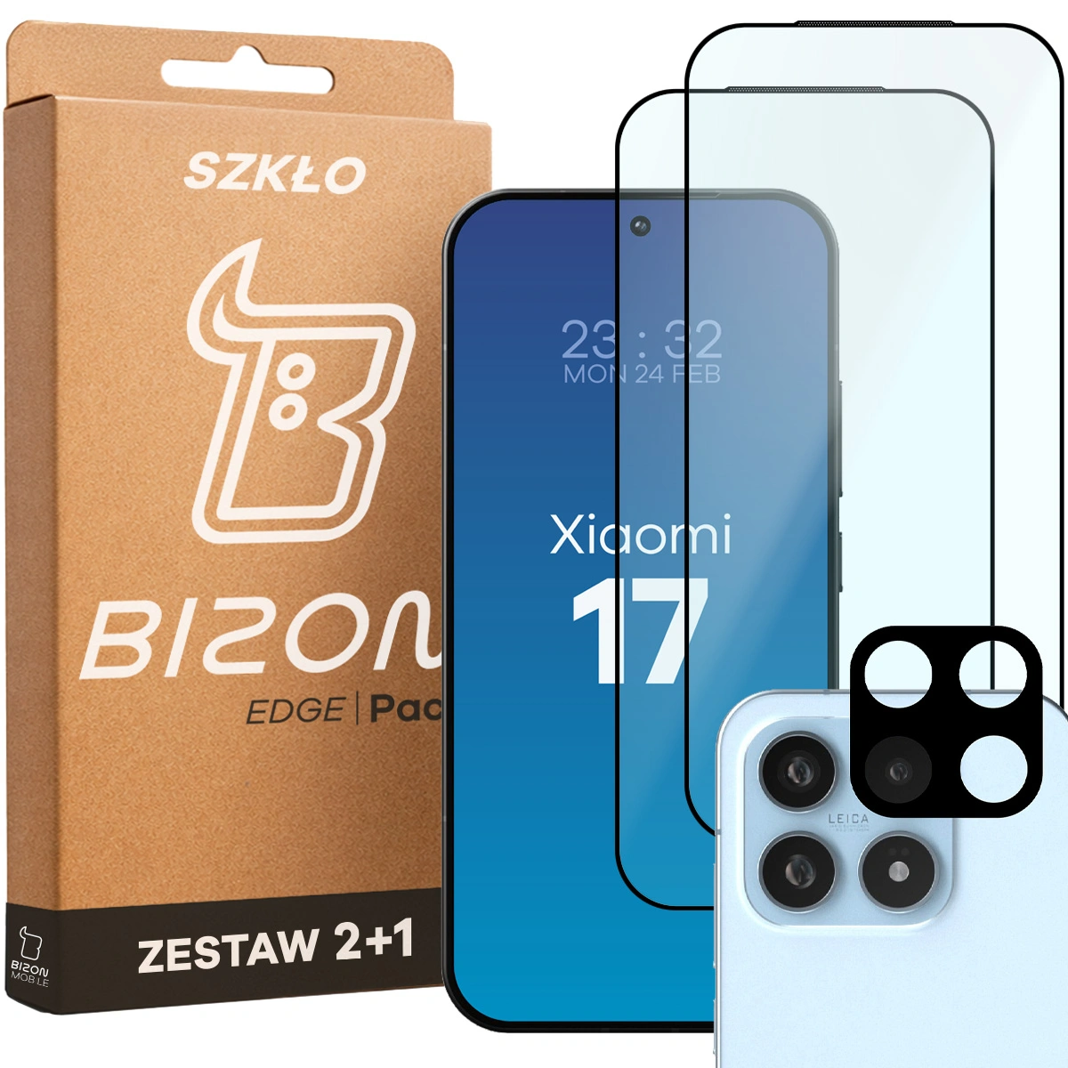 Pudełko i zestaw szkieł do Xiaomi 17: 2x szkło hartowane i lens