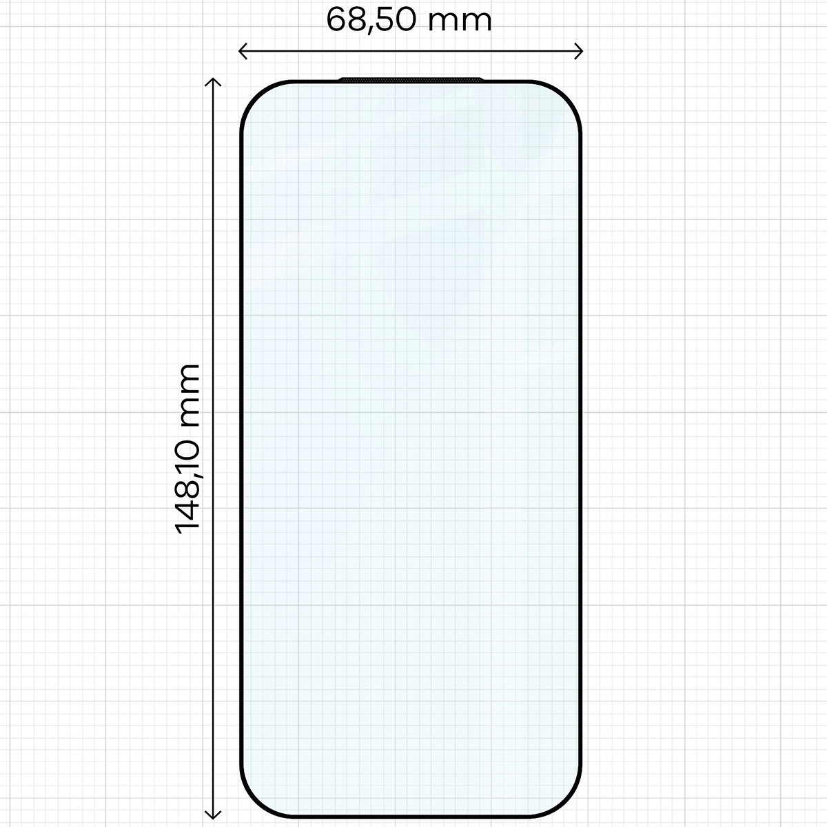 Miarka z wymiarami szkła hartowanego Bizon Glass Edge do Xiaomi 17
