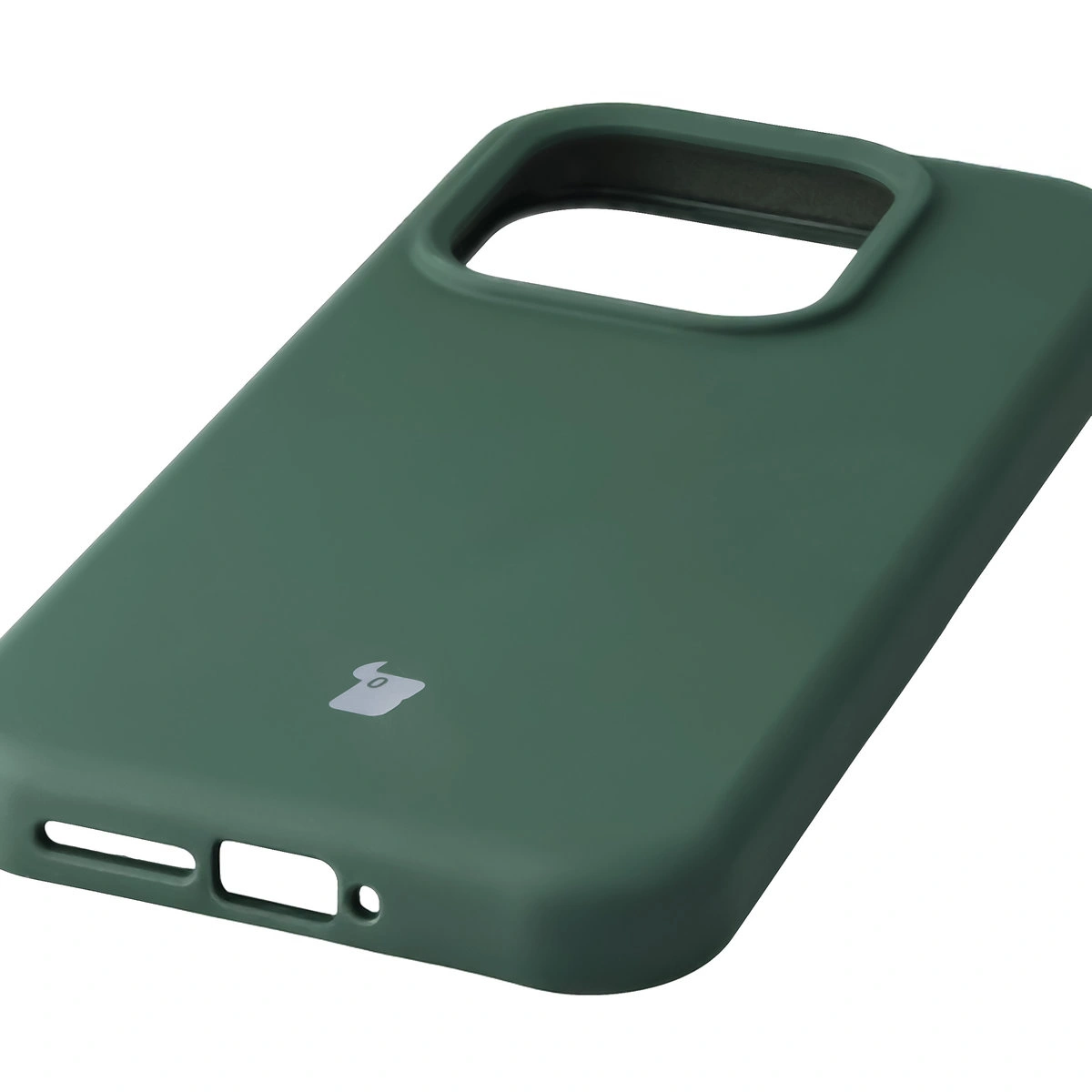 Zbliżenie na precyzyjne wycięcia i możliwość ładowania indukcyjnego w etui Bizon Soft Case do Xiaomi 17