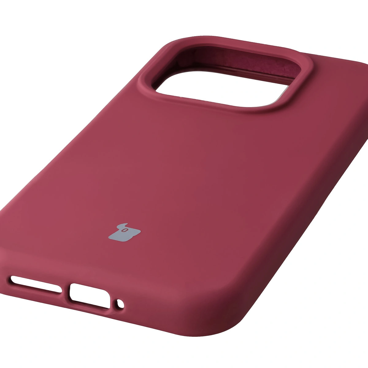 Zbliżenie na precyzyjne wycięcia i możliwość ładowania indukcyjnego w etui Bizon Soft Case do Xiaomi 17