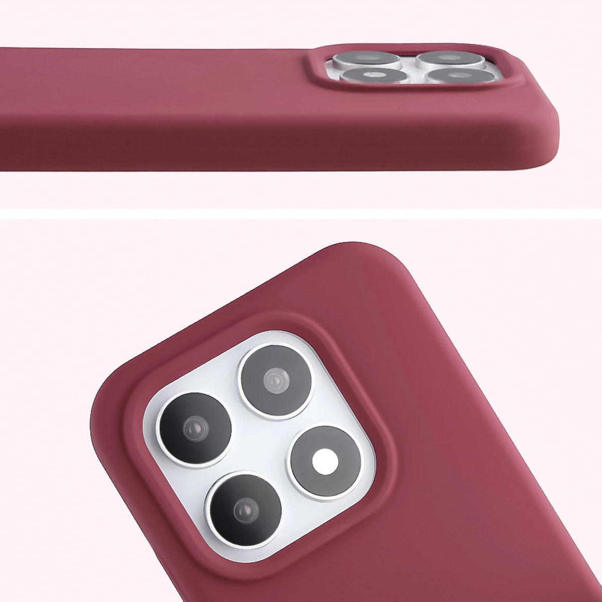 Zbliżenie na wycięcie na obiektywy w etui Bizon Soft Case do Xiaomi 17