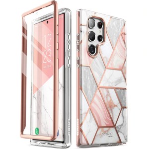 Etui pancerne Supcase i-Blason Cosmo SP Galaxy S22 Ultra 5G, marmurowe różowe