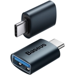 Baseus Ingenuity, Mini OTG adapter, przejściówka USB-C na USB-A, niebieska