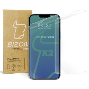 Folia hydrożelowa na ekran Bizon Glass Hydrogel, iPhone 14 Plus, 2 sztuki