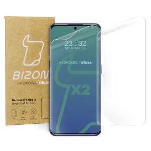 Folia hydrożelowa na ekran Bizon Glass Hydrogel,  Realme GT Neo 3, 2 sztuki