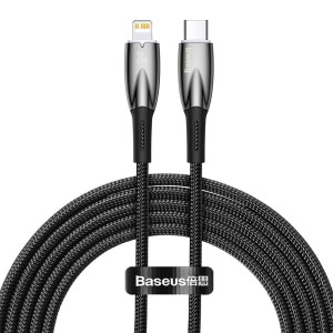 Kabel Baseus Glimmer Series 20W USB-C do Lightning  2m, czarny