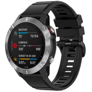 Silikonowy pasek Fixed Silicone Strap, QuickFit 22mm do Garmin Fenix 7 Pro / 7 / 6 Pro / 6 / 5, czarny