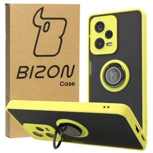 Etui Bizon Case Hybrid Ring do Xiaomi Redmi Note 12 Pro Plus 5G, żółte