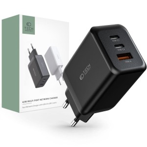 Ładowarka sieciowa Tech-Protect  C65W 3-PORT Network 65W USB-C, PD, czarna