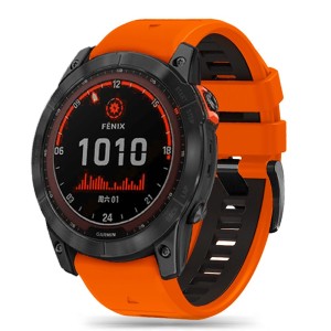 Pasek Tech-Protect Iconband Pro, QuickFit 26mm do Garmin Fenix 7X Pro / 7X / 6X Pro / 5X Plus / 5X / 3HR / 3, pomarańczowo-czarne