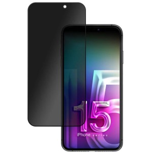 Szkło prywatyzujące 3mk HardGlass Max Privacy do iPhone 15, czarna ramka
