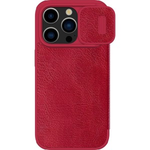 Etui Nillkin Qin Pro Leather z klapką do iPhone 15 Pro, czerwone