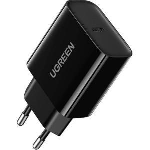 Szybka ładowarka sieciowa do telefonu Ugreen 1x USB-C, PD, QC 4.0, 20W, czarna