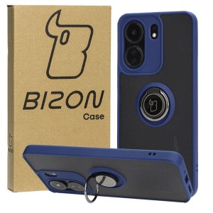 Etui Bizon Case Hybrid Ring do Xiaomi Redmi 13C / Poco C65, granatowe