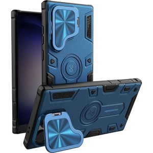 Etui z ochroną aparatu Nillkin CamShield Armor Prop Case do Galaxy S24 Ultra, niebieskie