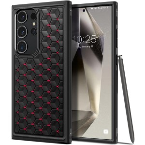 Etui Spigen Cryo Armor do Galaxy S24 Ultra, czarno-czerwone
