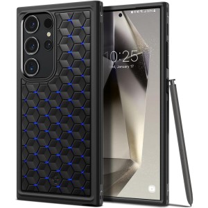 Etui Spigen Cryo Armor do Galaxy S24 Ultra, czarno-niebieskie