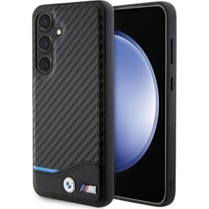 Etui BMW Leather Carbon do Galaxy A55, czarne