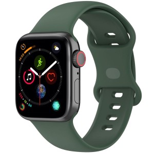 Pasek Bizon Strap Watch Silicone S do Apple Watch 44/45/46/49 mm, ciemnozielony