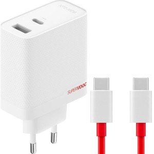 Ładowarka sieciowa OnePlus SuperVOOC GaN Dual Charger 80W USB-A/USB-C + kabel USB-C 1m, biała