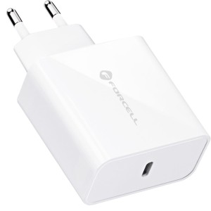 Ładowarka sieciowa Forcell Wall Charger 45W, USB-C, PD, QC 4.0, biała