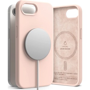 Etui Ringke Silicone Magnetic do MagSafe do iPhone 16e, różowe