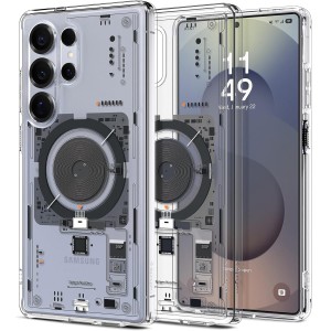 Etui Spigen Ultra Hybrid Mag do MagSafe do Galaxy S25 Ultra, przezroczysto-wzorzyste (Neo One)