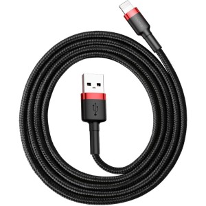 OUTLET: Kabel Baseus Cafule USB-A do Lightning 1m, czarno-czerwony