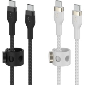 Kabel x2 Belkin Boost Charge Pro Flex Braided 2-Pack USB-C do USB-C 1m, biały i czarny