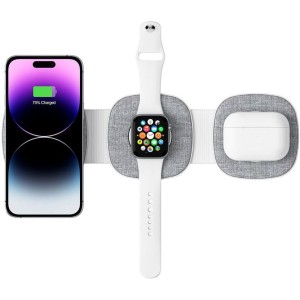 OUTLET: Ładowarka indukcyjna Tech-Protect Qi15W A32 3w1 Magnetic Magsafe Wireless Charger, szara