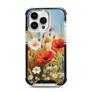 Etui ochronne do iPhone 14 Pro Max do MagSafe, Mobiwear Elite Bumper, łąkowe kwiaty