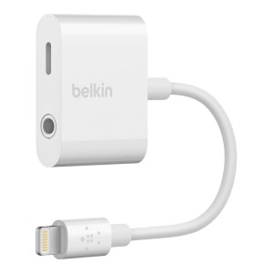 Adapter Belkin MFi 3.5mm Audio + Charge RockStar, białe