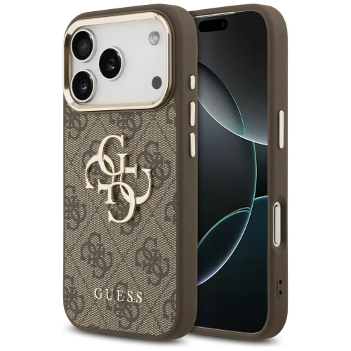 Etui Guess 4G Guess Classic Logo do iPhone 18 Pro / 17 Pro, brązowe