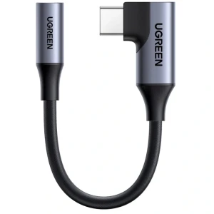 Adapter audio Ugreen CM991 USB-C do słuchawek, mini jack 3,5 mm, 10 cm, szary