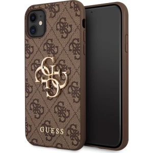 OUTLET: Etui Guess 4G Big Metal Logo do iPhone 11 / XR, brązowe