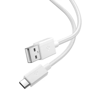 OUTLET: Kabel Spigen Essential DuraBend Braided EB6015AC USB-A do USB-C 60W, 1,5 m, biały