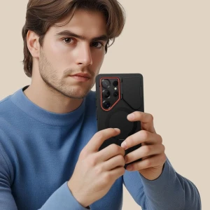 OUTLET: Etui z osłoną aparatu Tech-Protect Kevlar Aura do MagSafe do Galaxy S25 Ultra, czarne