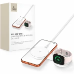 Ładowarka indukcyjna Tech-Protect A55 2in1 Qi2.2 25W do MagSafe, Apple Watch, biała