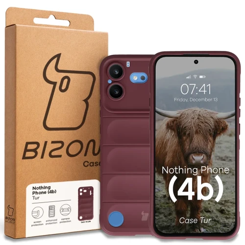 Pancerne etui Bizon Case Tur do Nothing Phone (4b), burgundowe (8/8)