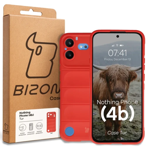 Pancerne etui Bizon Case Tur do Nothing Phone (4b), czerwone (8/8)