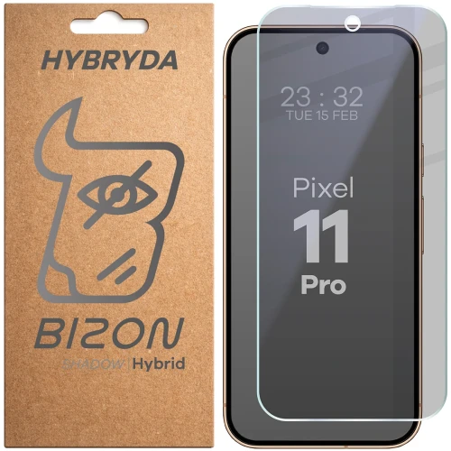Prywatyzujące szkło hybrydowe Bizon Hybrid Shadow do Google Pixel 11 Pro, matowe (1/6)